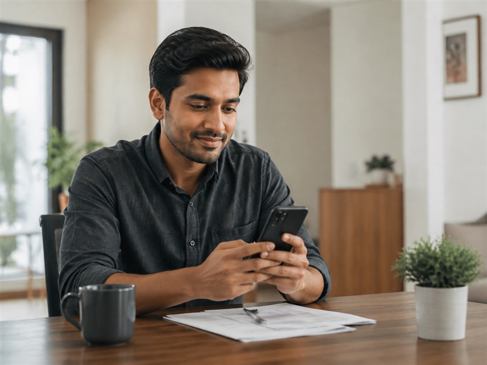 Customer using the financial services portal